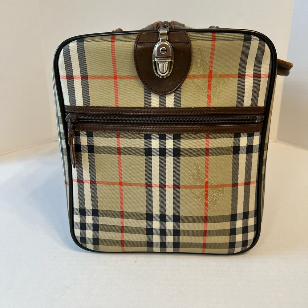 Burberry Nova Check Boston Bag Canvas Beige Brown‎ gold 100% authentic - Picture 5 of 16